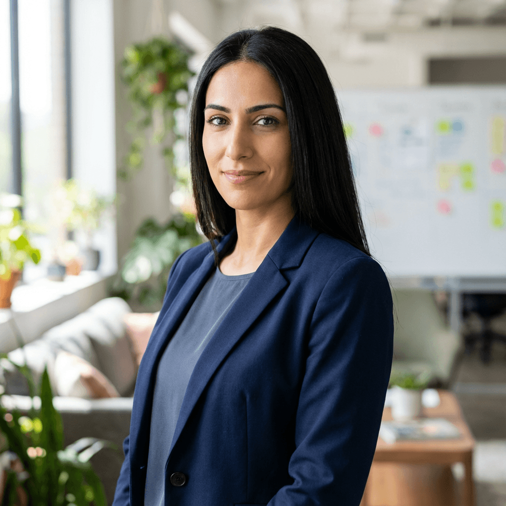 Jennifer Walsh holding engraved branded item