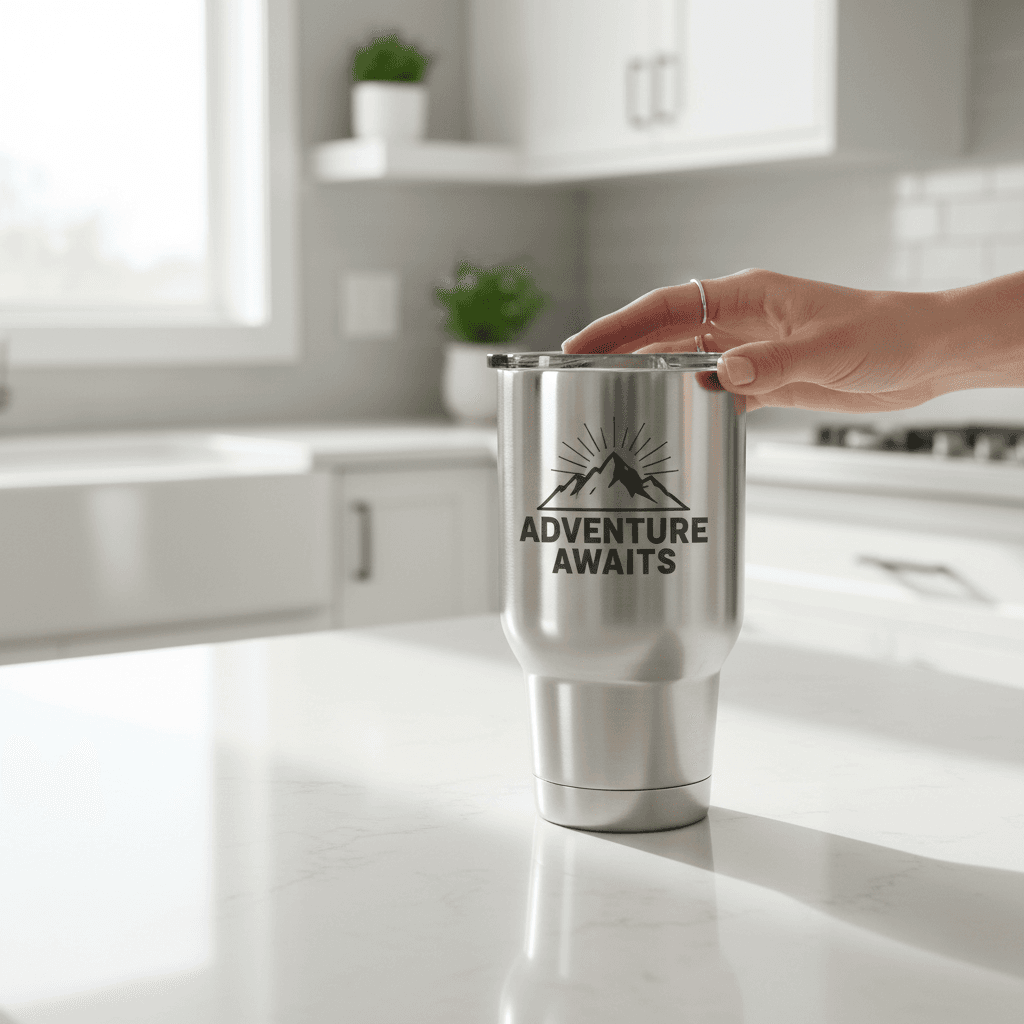 Personalized stainless steel tumbler with custom engraving