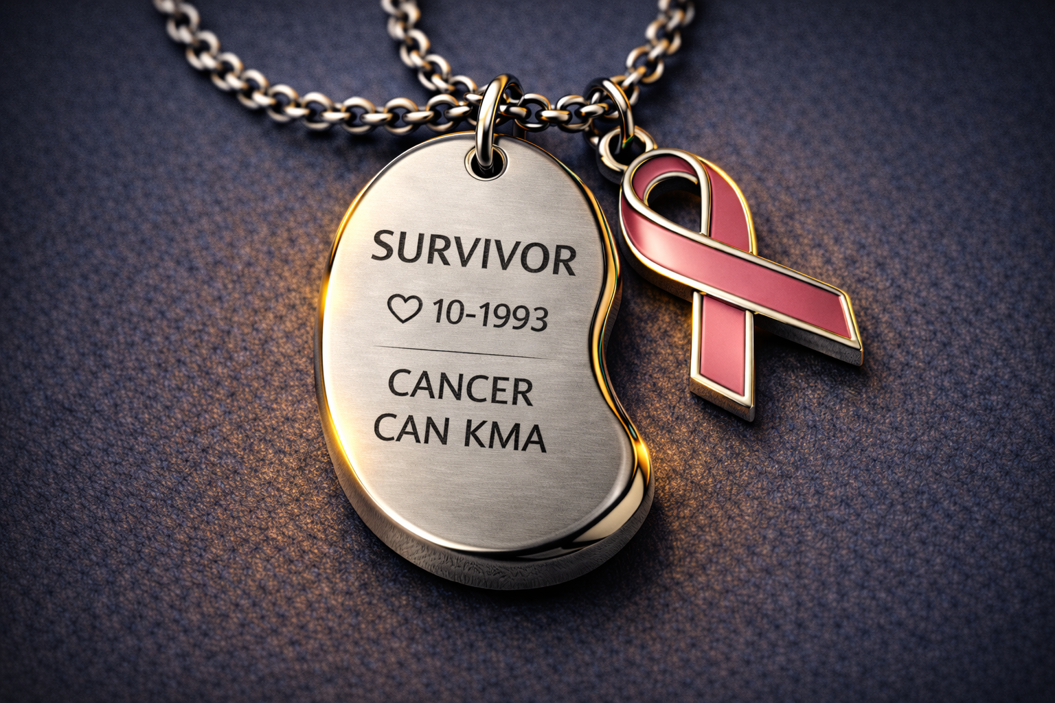 Cancer survivor bracelet with pink ribbon