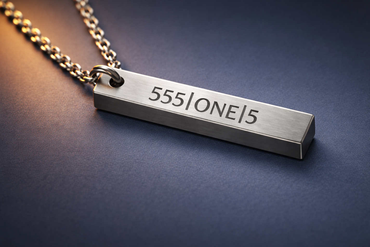 Engraved stainless steel jewelry pendant